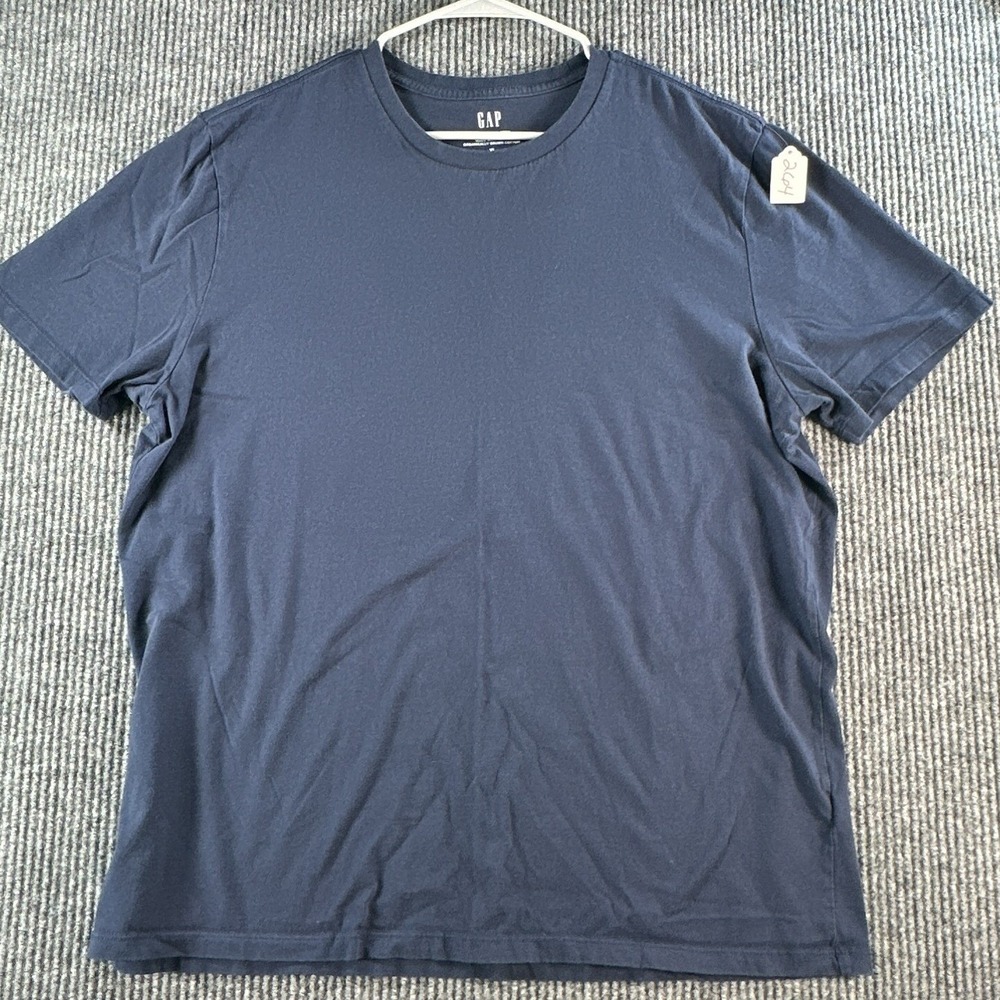 Gap Mens XL Navy Blue Organic Cotton Standard Fit Crew Neck Short Sleeve T-Shirt